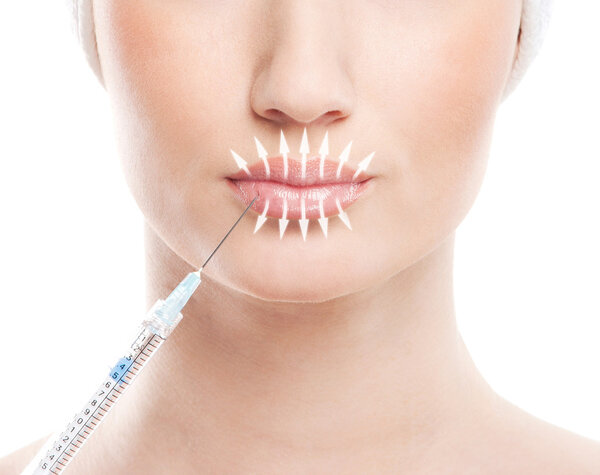 Beauty portrait of a young woman on a medical procedure