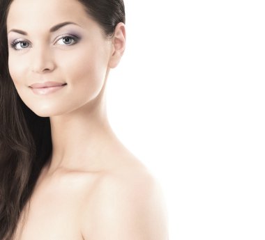 genç esmer bir kadın olarak makyaj Güzellik Portresi