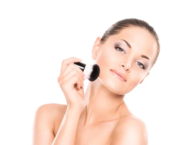 Beauty portrait of a young brunette woman in makeup — Stock Photo, Image