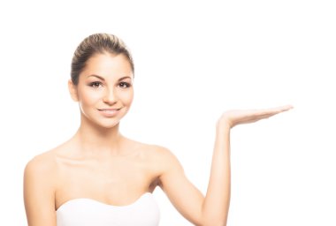 güzel makyaj poz çıplak genç bir kadın portresi