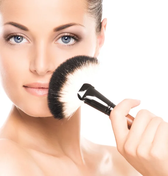 Beauty portrait of a young brunette woman in makeup — Stock Photo, Image