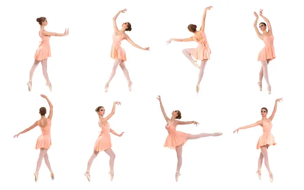 Sada mladé baletky na bílém pozadí — Stock fotografie