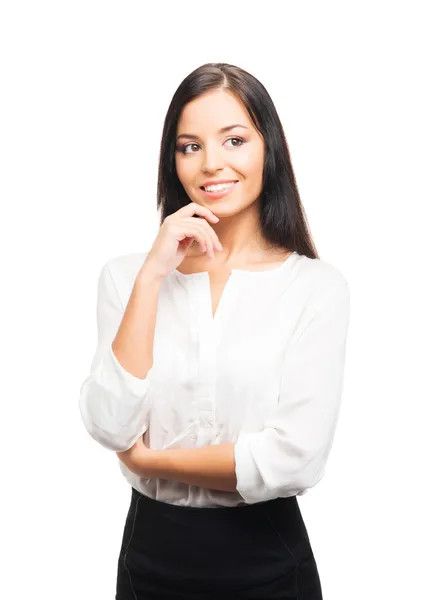 Junge brünette Geschäftsfrau in formeller Kleidung — Stockfoto