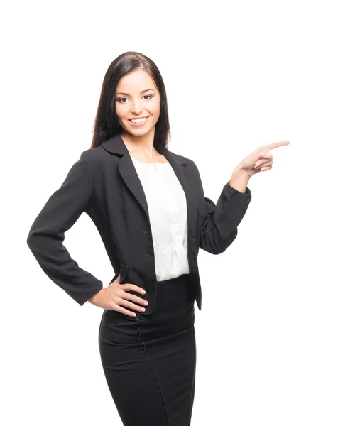 A young businesswoman in formal clothes on white Stock Photo