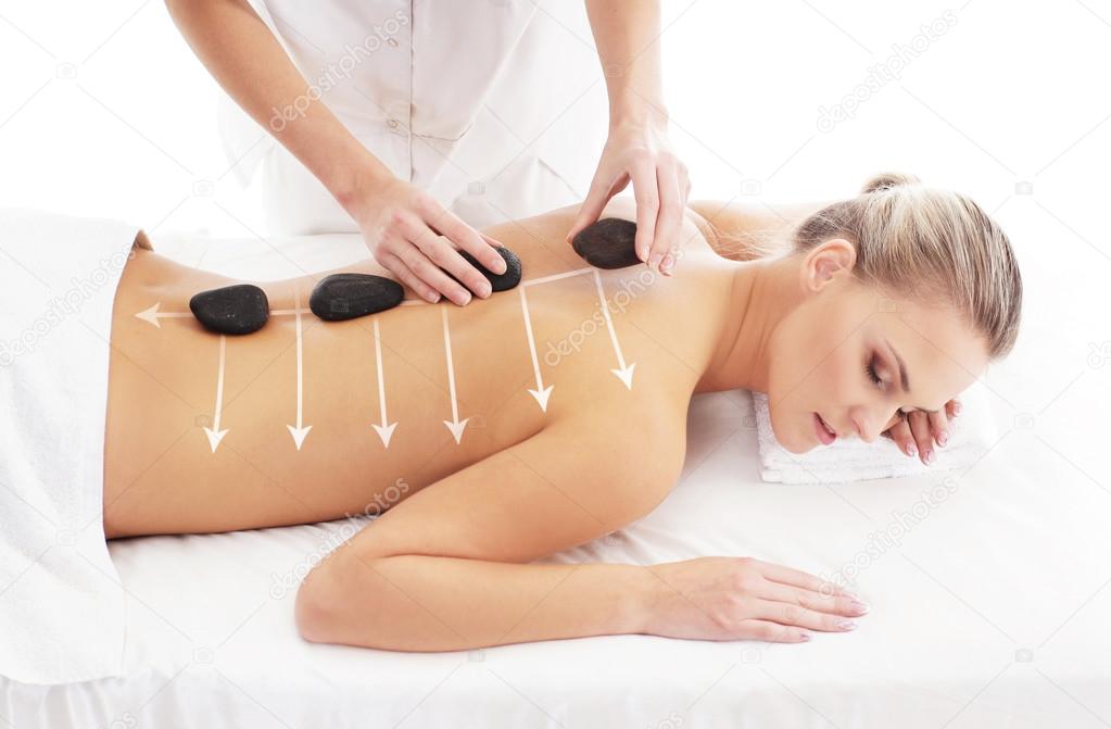 A young woman on a massage procedure