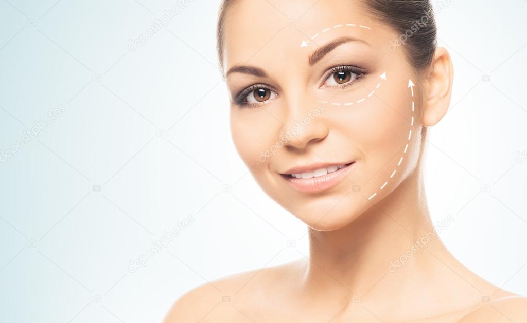 Portrait of a young woman in light makeup
