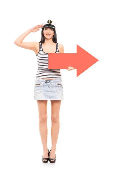 Young, beautiful and sexy sailor girl — Stock Photo, Image