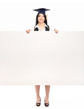 genç, güzel ve mutlu lisansüstü kız