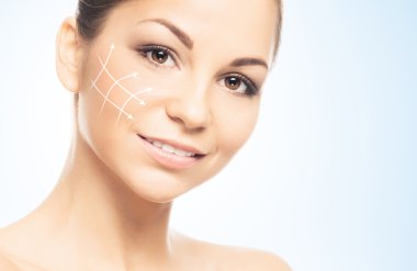 Close-up portrait of young beautiful woman clipart
