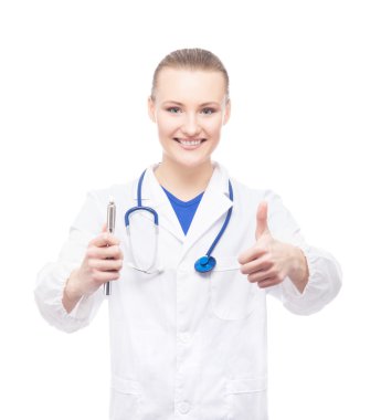 młody, profesjonalny i wesoły kobieta lekarz