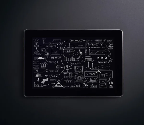 A tablet pc over the black background — Stock Photo, Image