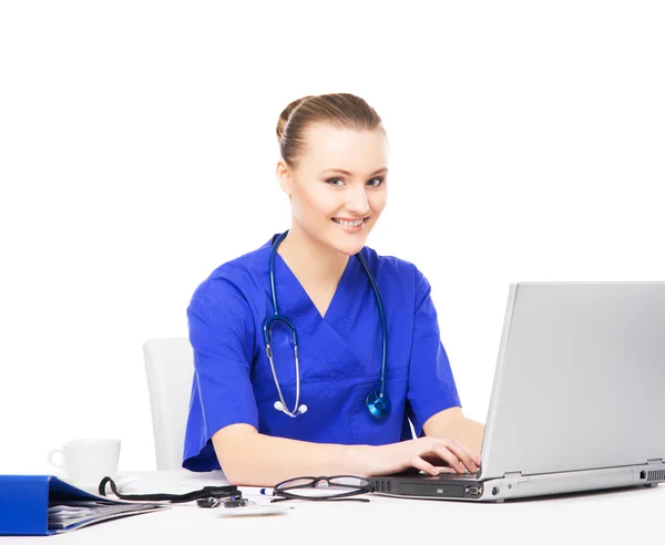 Young, professional and cheerful female doctor — Stock Photo, Image