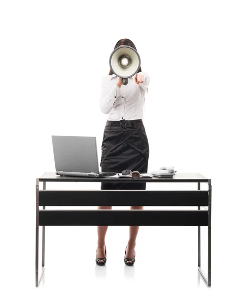 Business woman screaming — Stock Photo, Image