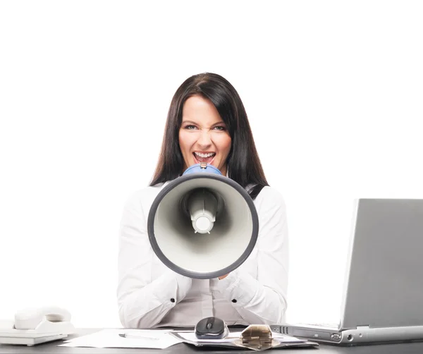 Business woman screaming — Stock Photo, Image