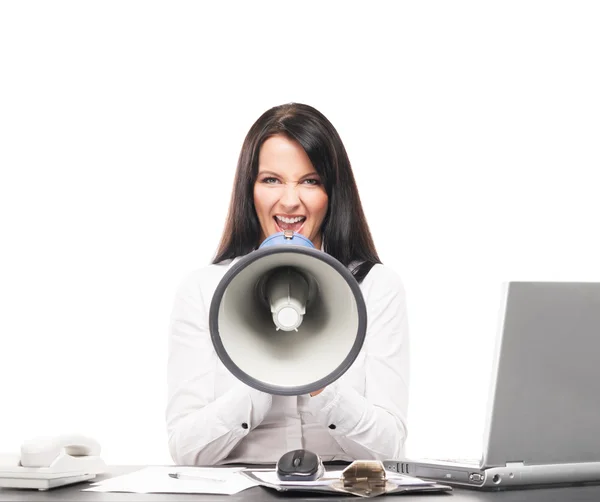 Mulher de negócios gritando — Fotografia de Stock