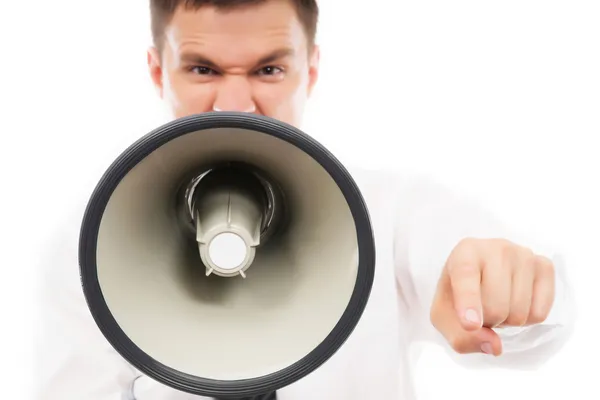 A young businessman  screaming — Stock Photo, Image