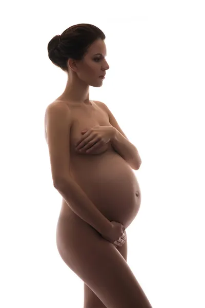 Mulher grávida nua — Fotografia de Stock