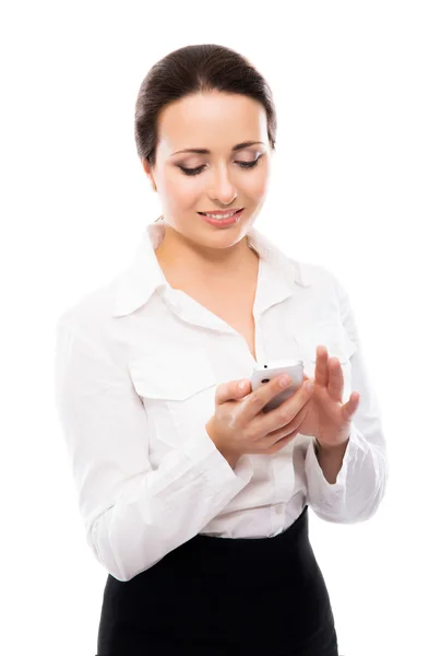 Geschäftsfrau mit dem Handy — Stockfoto
