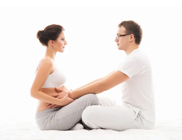 Madre incinta e padre felice — Foto Stock