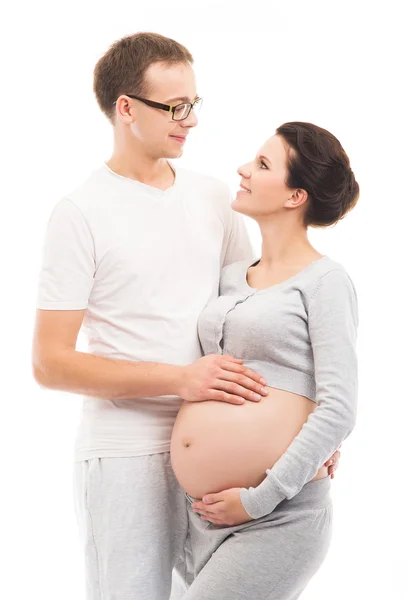Gravida mamma och glad pappa — Stockfoto