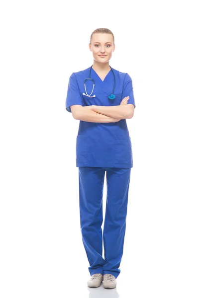 Female doctor isolated on white — Stock Photo, Image