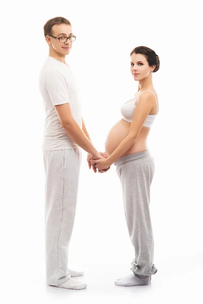 Pregnant mother and happy father — Stock Photo, Image