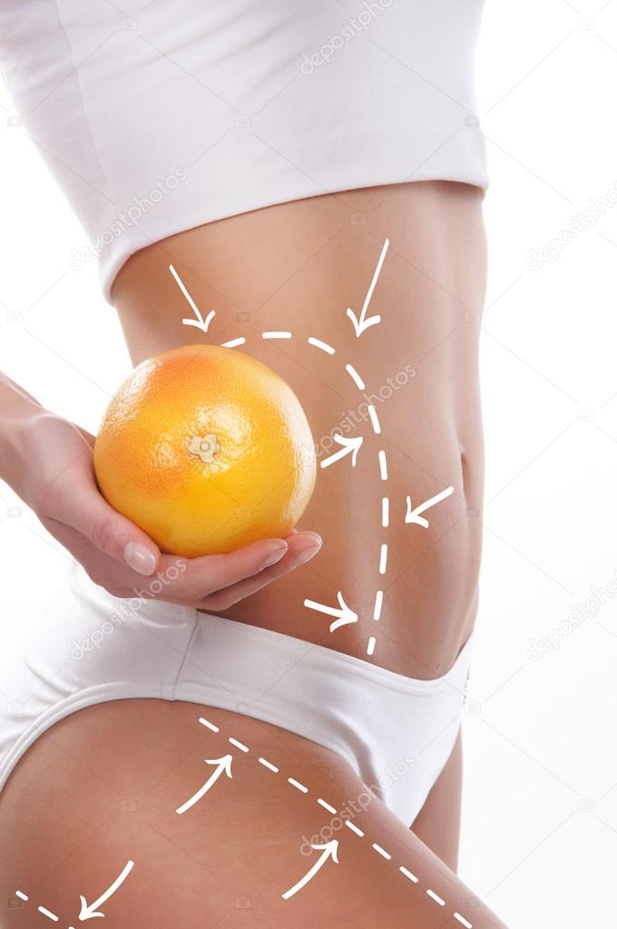 Belly and a fruit