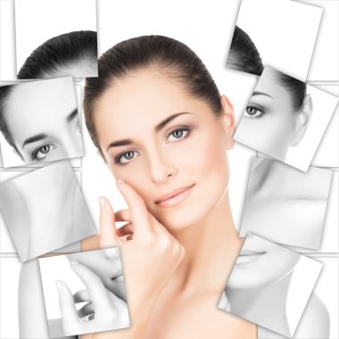 yakın çekim portre çekici ve mutlu beyaz kız ile bir 