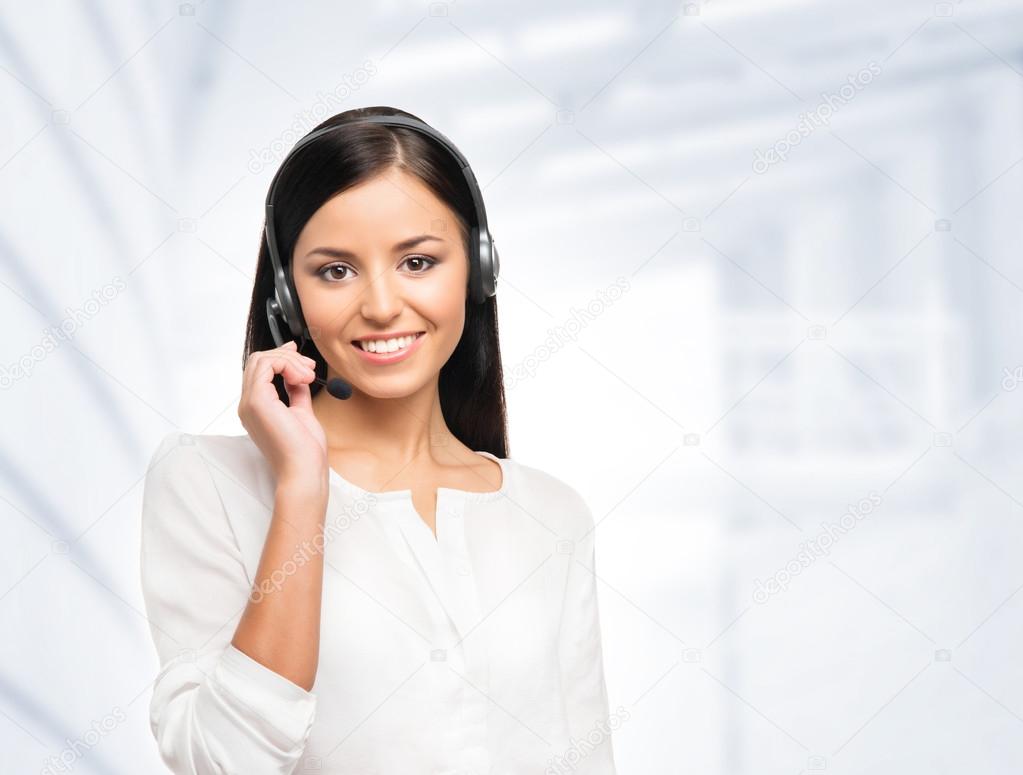 Young female customer support operator