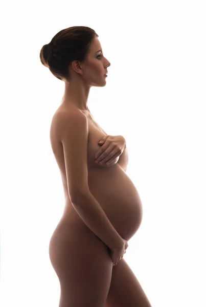 벌 거 벗은 임신한 여자 — 스톡 사진