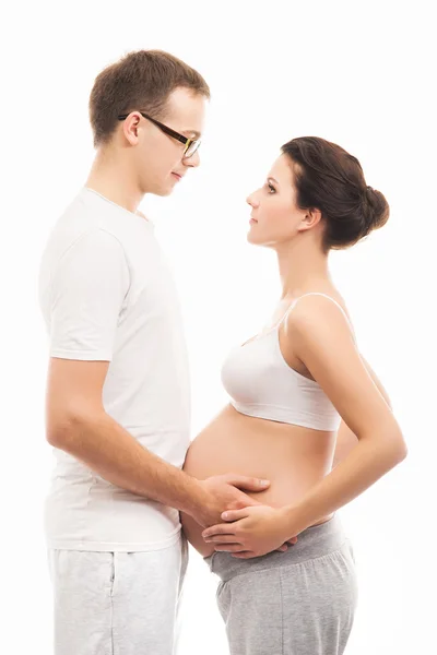 Zwangere moeder en blij vader — Stockfoto