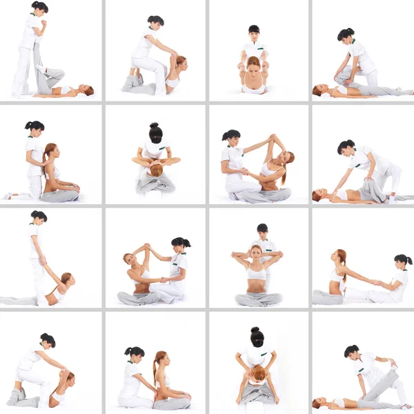Vrouw krijgen traditionele Thaise massage — Stockfoto