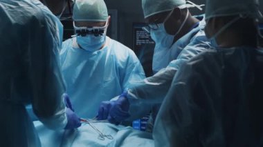 Profesyonel tıp cerrahlarından oluşan çok ırklı bir ekip modern bir hastanede cerrahi operasyon gerçekleştiriyor. Doktorlar hastayı kurtarmaya çalışıyor. İlaç, sağlık, kardiyoloji ve organ nakli.
