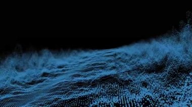 Uzayın arka planında elektronik parçacıkların olduğu soyut dijital manzara. Siber, dijital, paralel dünyalar ve yapay zeka kavramı.