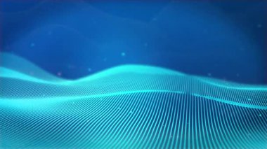 Elektronik parçacıkların olduğu soyut dijital manzara. Siber, dijital, paralel dünyalar ve yapay zeka kavramı.