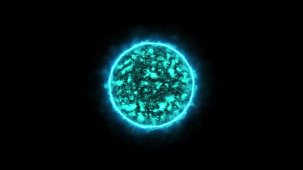 Animación estelar Sirius. Gigante azul aislado sobre un fondo negro. Fondo de espacio abstracto, renderizado 3D. — Vídeos de Stock