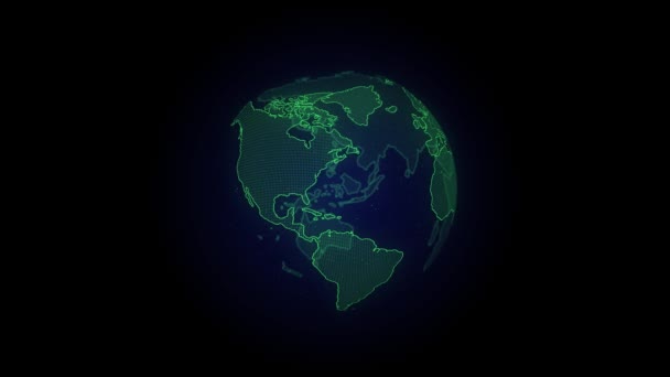 Digitales Hologramm der Erde. Ökologie, Planetenschutz und Klimaschutzkonzept. — Stockvideo