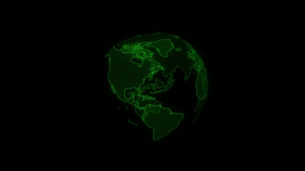 Holograma digital da Terra. Ecologia, economia de planeta e conceito de mudança climática. — Vídeo de Stock