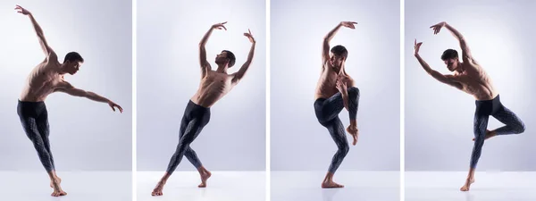 Conjunto de bailarines en diferentes posiciones coreográficas. Colección de bailarines de ballet. —  Fotos de Stock