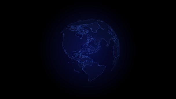 Digitalt hologram av planeten Jorden. Teknik, globalisering, näringsliv och internet. — Stockvideo
