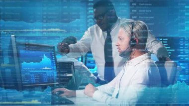 Uluslararası finans ve ticaret bürosu. Çeşitli simsarlar ve simsarlar analiz teknolojisini kullanarak çalışıyorlar. Küresel pazarlar, iş stratejisi, döviz kuru ve bankacılık.