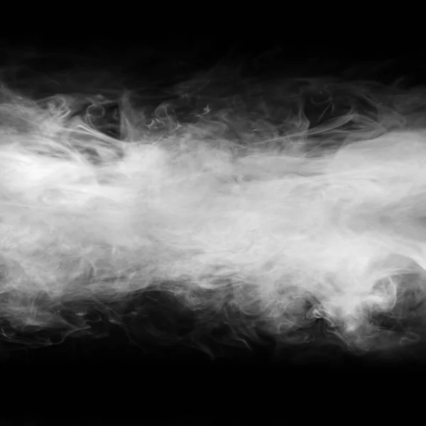 Dym na czarnym tle. Tekstura mgły lub pary. — Zdjęcie stockowe