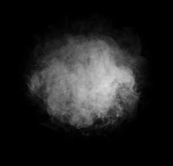 Füst a fekete háttér felett. Köd vagy gőz szerkezete. — Stock Fotó