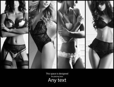 İç çamaşırlı güzel ve seksi kadınların olduğu bir fotoğraf seti. Erotik iç çamaşırı koleksiyonu.