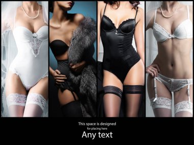 İç çamaşırlı güzel ve seksi kadınların olduğu bir fotoğraf seti. Erotik iç çamaşırı koleksiyonu.
