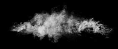 Siyah arka planda sigara içmek. Sis veya buhar dokusu.