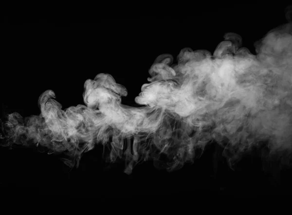 Fumo su sfondo nero. Nebbia o vapore texture. — Foto Stock