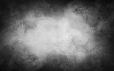 Siyah arka planda sigara içmek. Sis veya buhar dokusu.