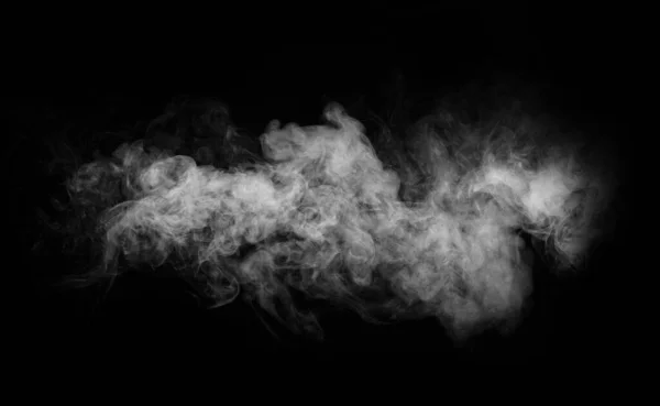 Humo sobre fondo negro. Textura de niebla o vapor. —  Fotos de Stock