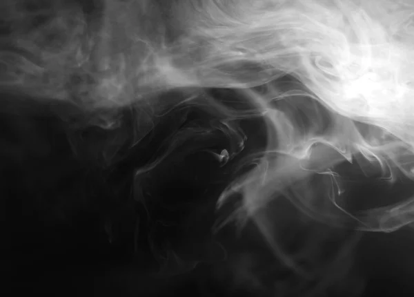 Struttura astratta del fumo sul nero. Nebbia nel buio. — Foto Stock
